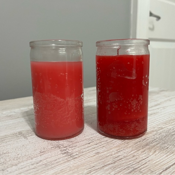 Pink and red candle set - Picture 1 of 2